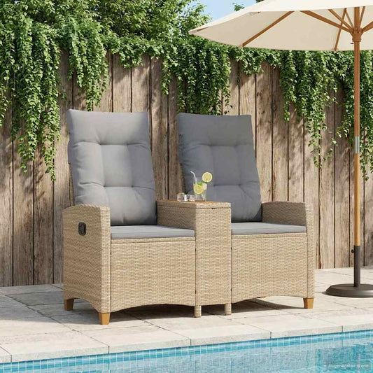 Trädgårdssoffa Beige och Ljusgrå 126 x 65 x 112 cm