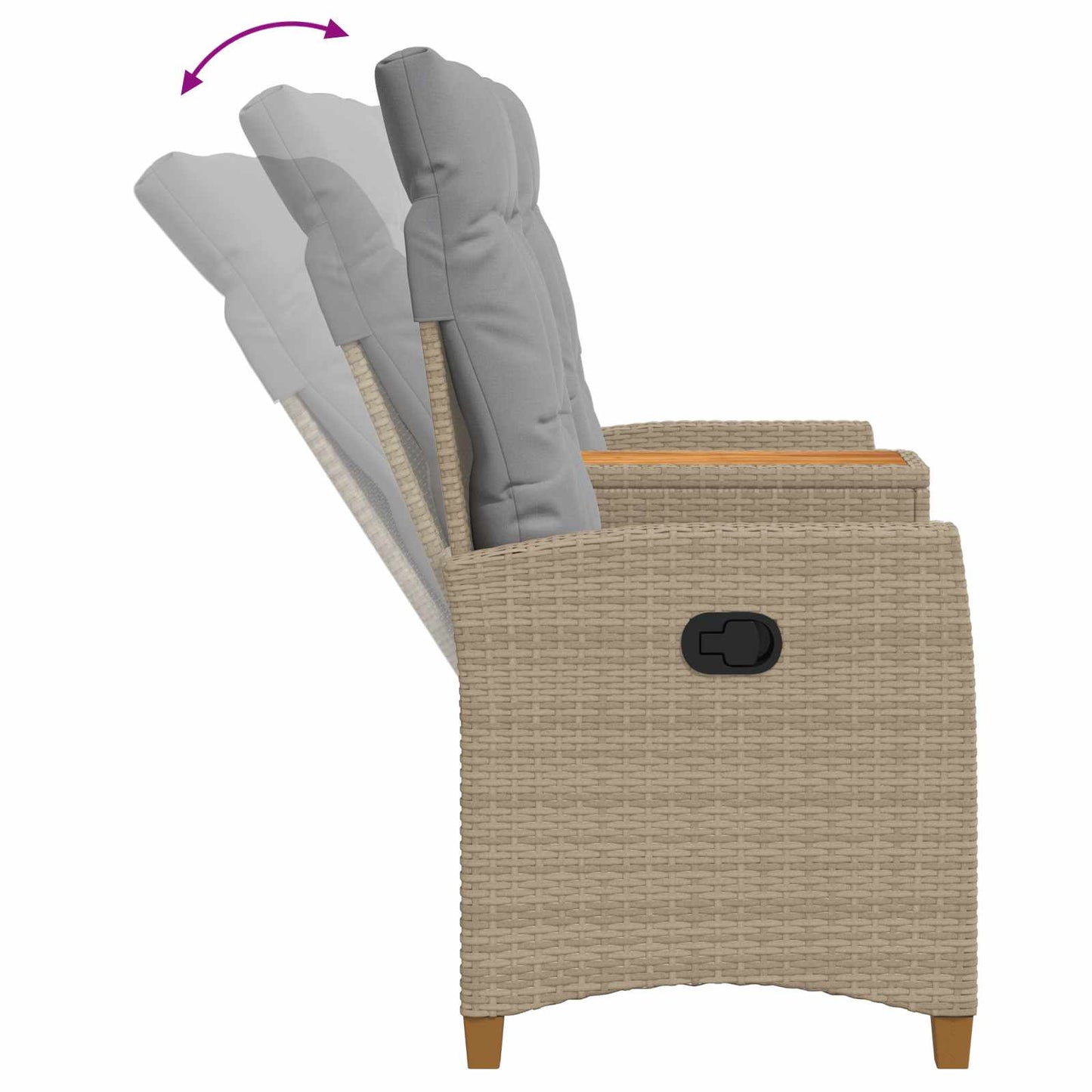 Trädgårdssoffa Beige och Ljusgrå 126 x 65 x 112 cm