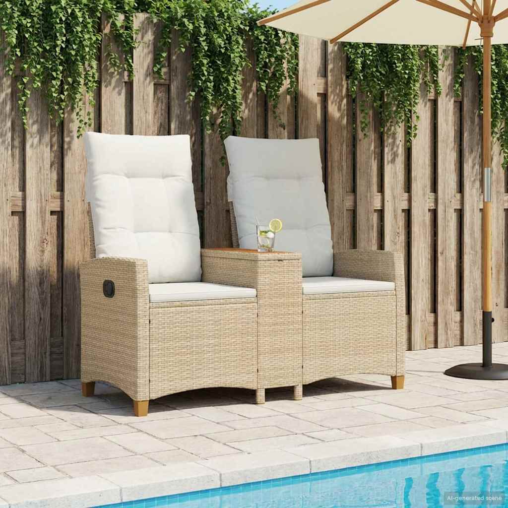 Trädgårdssoffa Beige och krämvit 126 x 65 x 112 cm