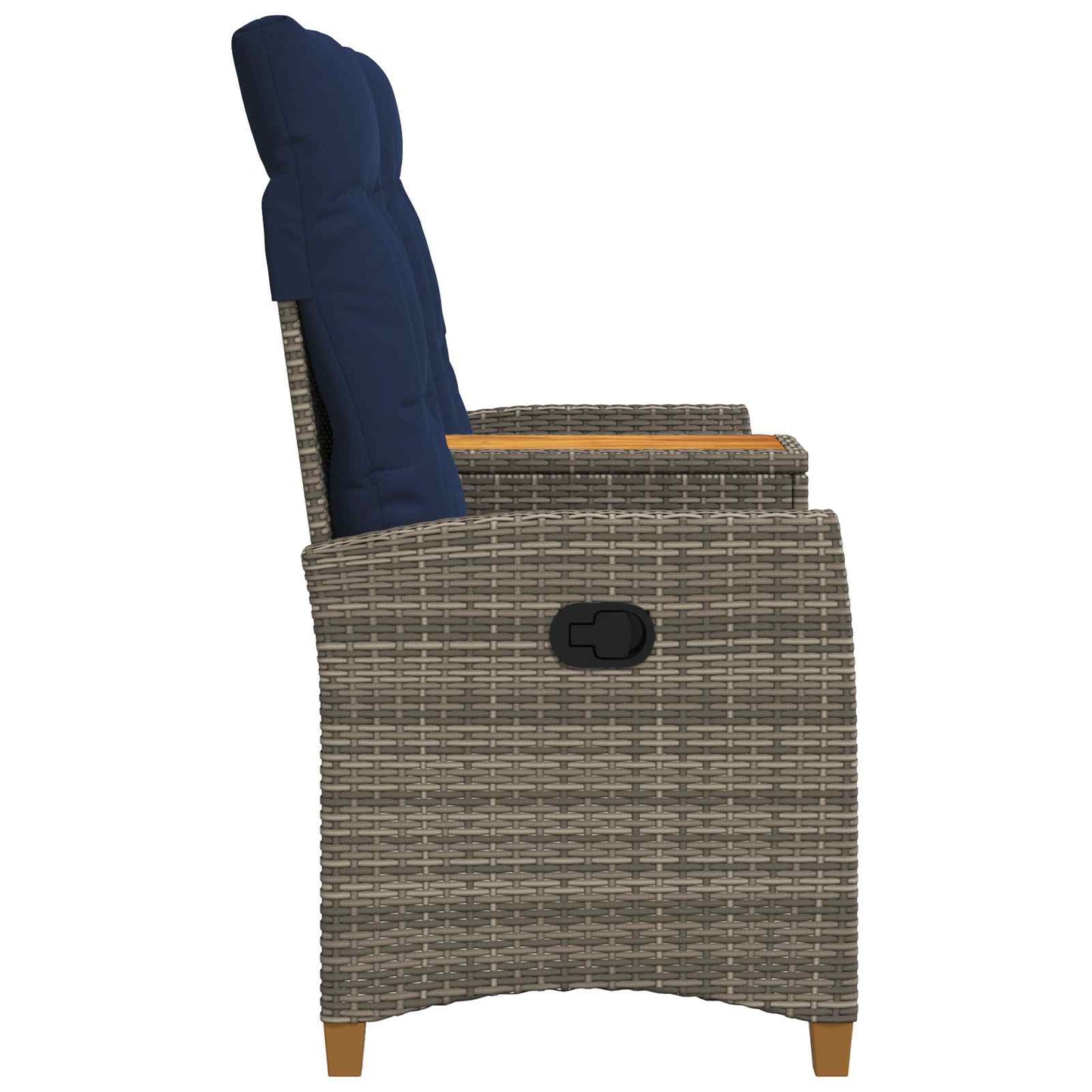 Trädgårdssoffa med bord Grå och Marinblå 126 x 65 x 112 cm