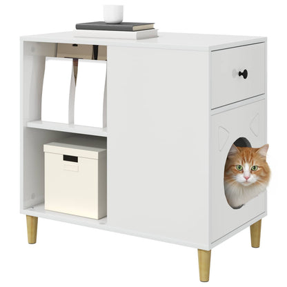 Kattmöbel Katthus Glansig Vit 72 x 42,5 x 70 cm