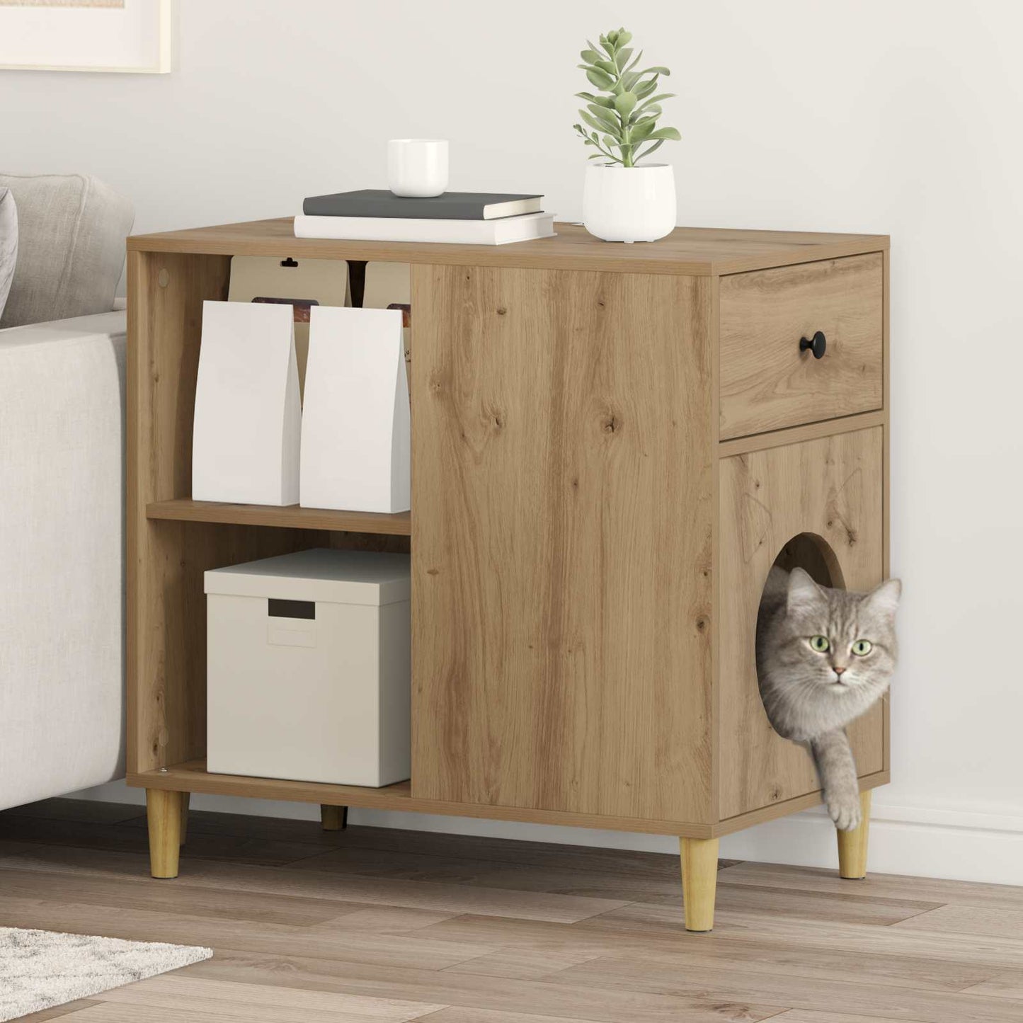 Kattmöbel Katthus Artisan Ek 72 x 42,5 x 70 cm