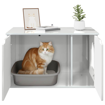 Katt hus Glansig Vit 85 x 55 x 50,5 cm Konstruerat trä