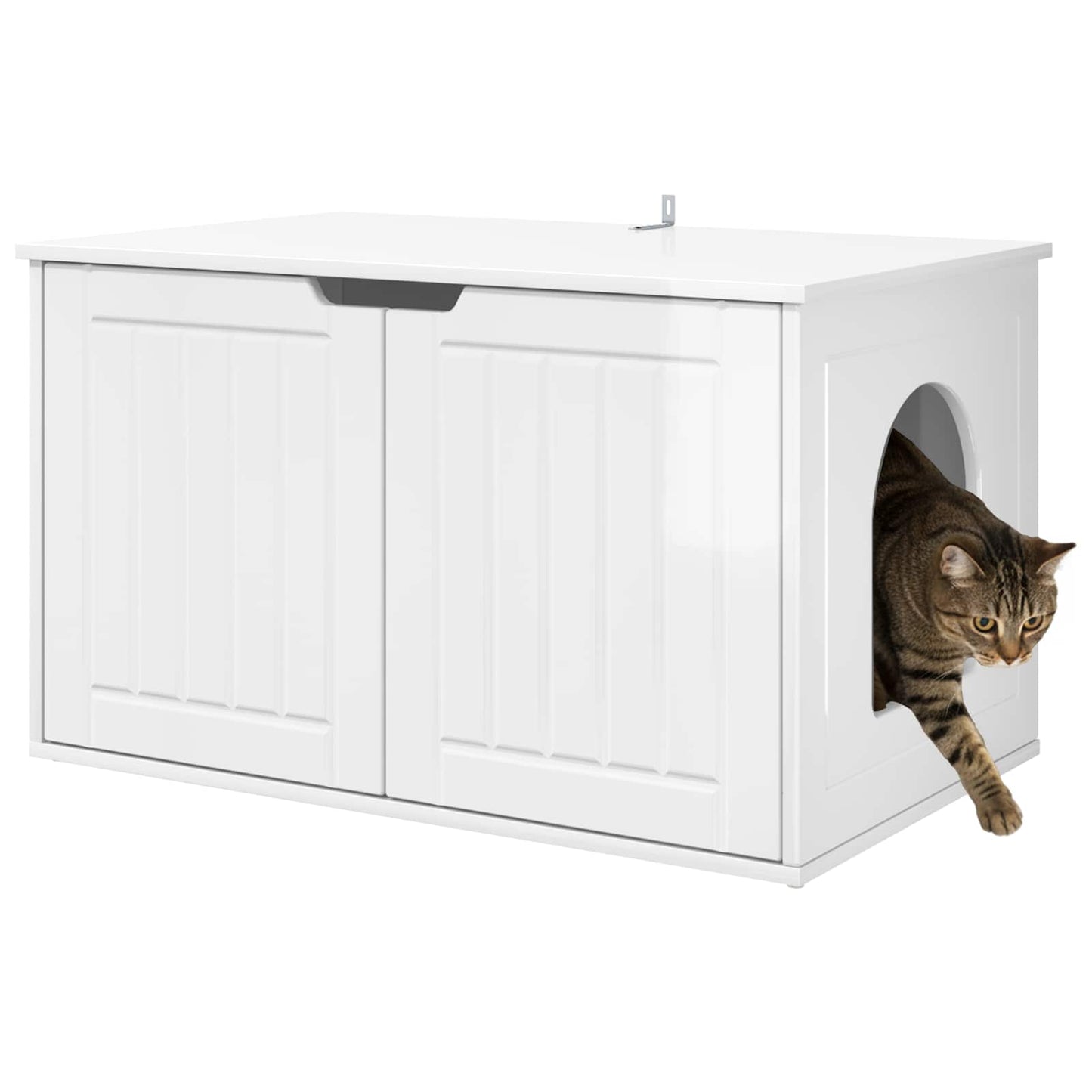 Katt hus Glansig Vit 85 x 55 x 50,5 cm Konstruerat trä