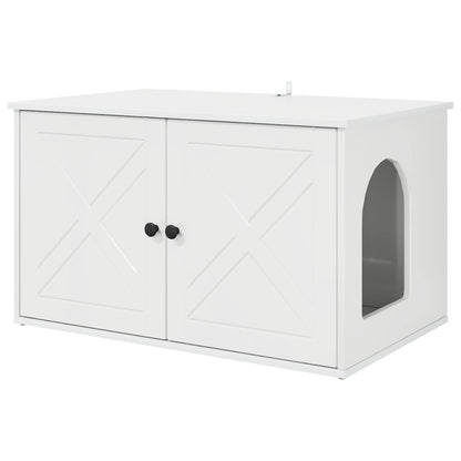 Kattmöbel Katthus Glansig Vit 85 x 55 x 50 cm