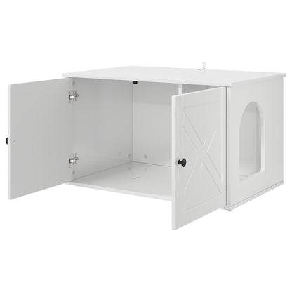 Kattmöbel Katthus Glansig Vit 85 x 55 x 50 cm