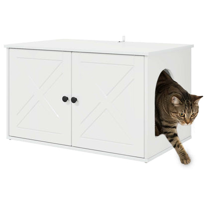 Kattmöbel Katthus Glansig Vit 85 x 55 x 50 cm