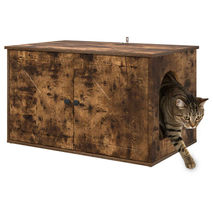 Kattmöbel Katthus Rökfärgad Ek 85 x 55 x 50 cm