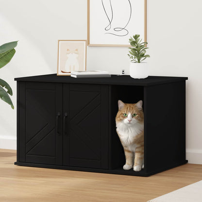 Kattmöbel Katthus Svart 85 x 55 x 50 cm