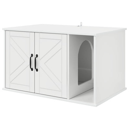 Kattmöbel Katthus Glansig Vit 85 x 55 x 50 cm