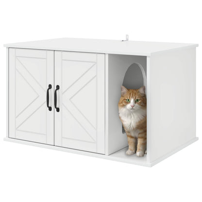 Kattmöbel Katthus Glansig Vit 85 x 55 x 50 cm