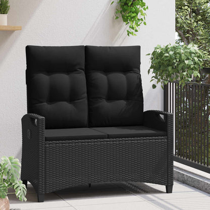 Trädgårdssoffa Svart 105 x 60 x 112 cm Stål och Polyester