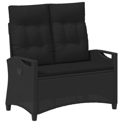 Trädgårdssoffa Svart 105 x 60 x 112 cm Stål och Polyester