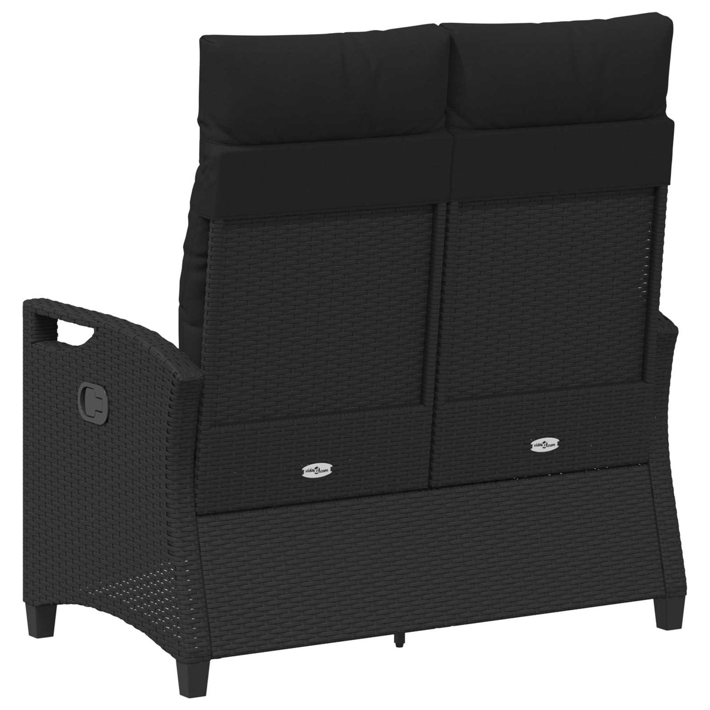 Trädgårdssoffa Svart 105 x 60 x 112 cm Stål och Polyester