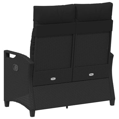Trädgårdssoffa Svart 105 x 60 x 112 cm Stål och Polyester