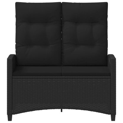 Trädgårdssoffa Svart 105 x 60 x 112 cm Stål och Polyester