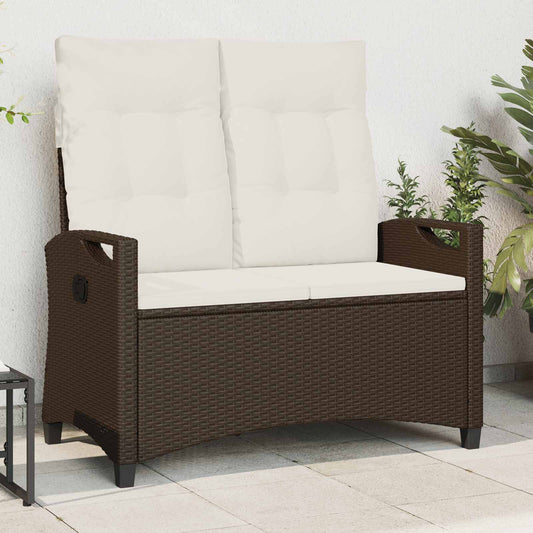 Trädgårdssoffa med kudde Brun och Kräm 105 x 60 x 112 cm