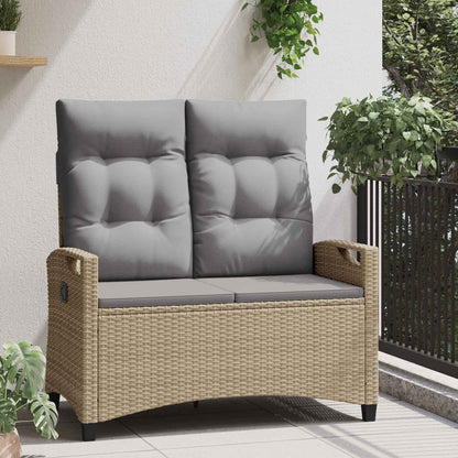 Trädgårdssoffa med kudde Beige och Ljusgrå 105 x 60 x 112 cm