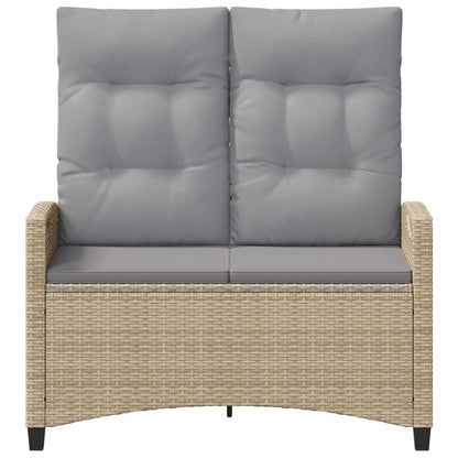 Trädgårdssoffa med kudde Beige och Ljusgrå 105 x 60 x 112 cm