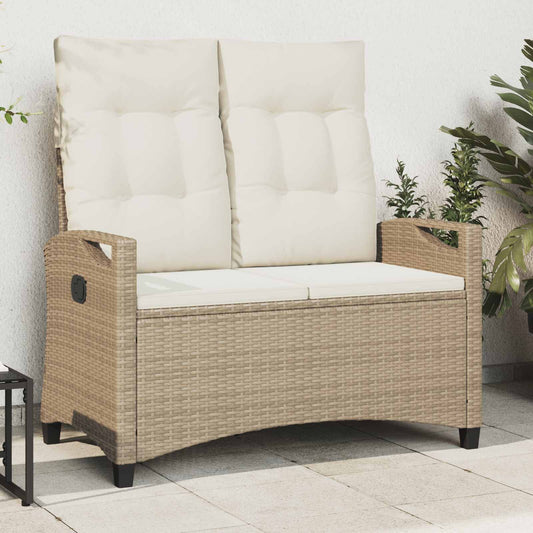 Trädgårdssoffa med kudde Beige och gräddfärgad 105 x 60 x 112 cm