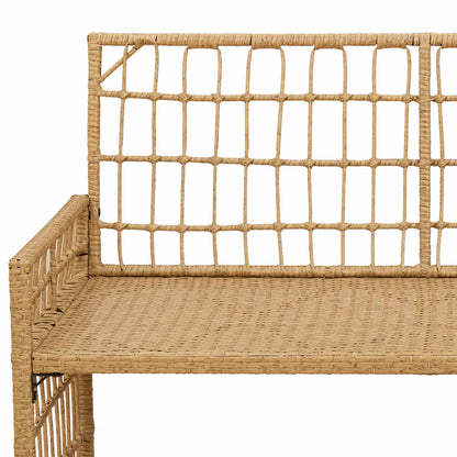 Trädgårdssoffa Enfärgad Naturlig och Grädde 116 x 55 x 82 cm