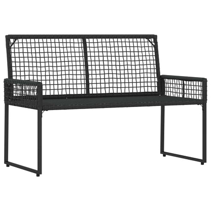 Trädgårdssoffa med kudde Svart och krämvit 118 x 55 x 82 cm