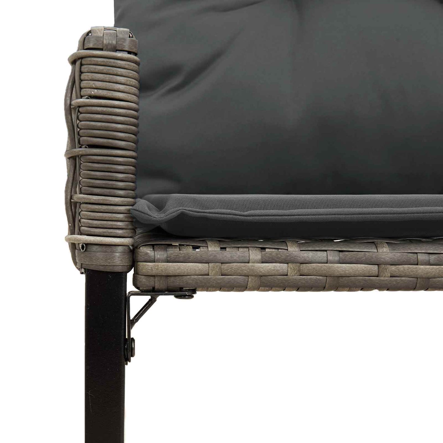 Trädgårdsbänk Konstrotting med kudde Grå 118 x 55 x 82 cm