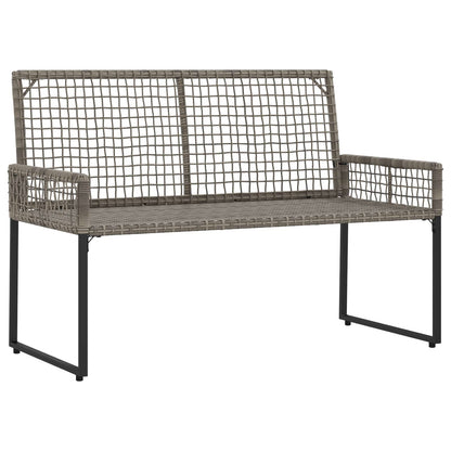 Trädgårdsbänk Konstrotting med kudde Grå 118 x 55 x 82 cm
