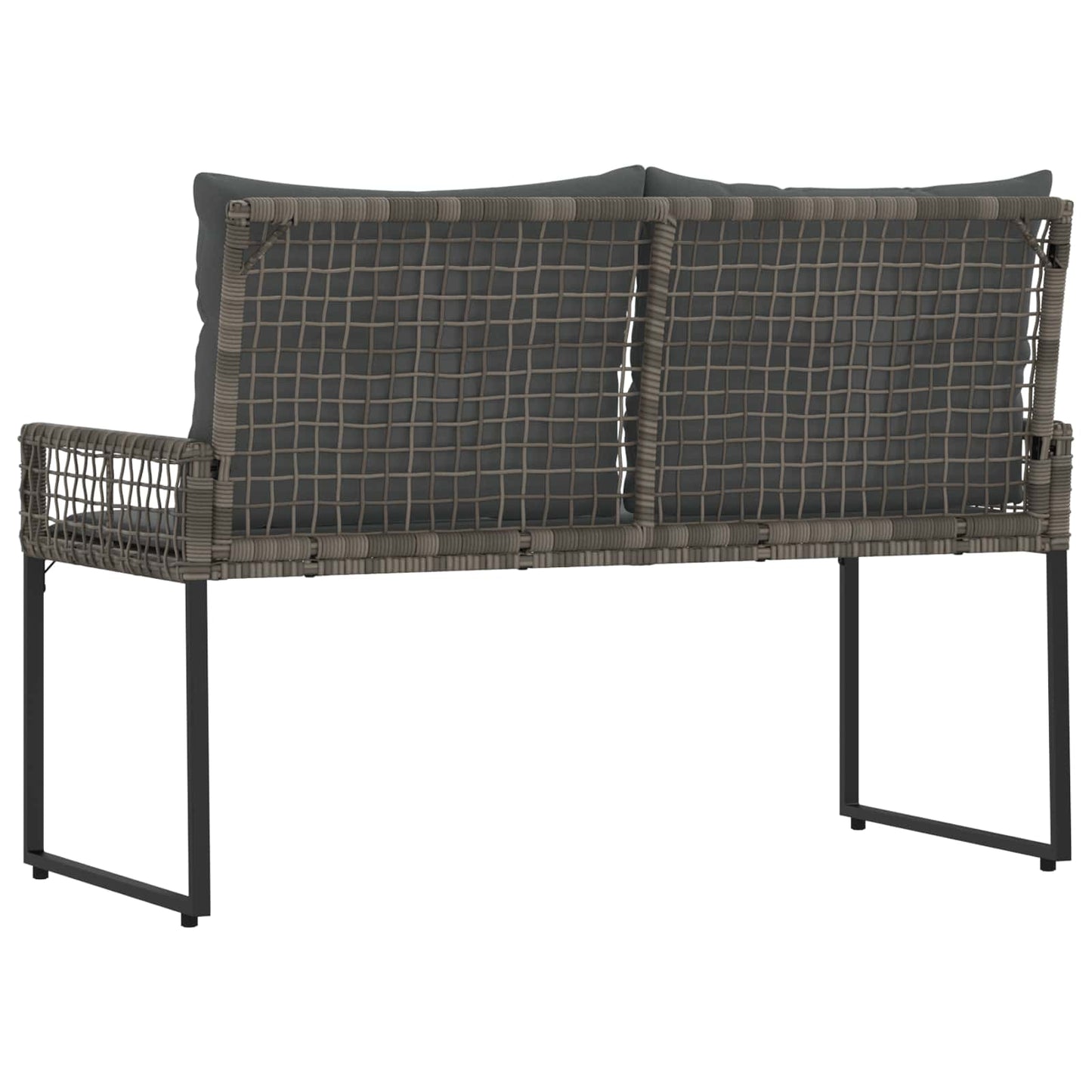 Trädgårdsbänk Konstrotting med kudde Grå 118 x 55 x 82 cm