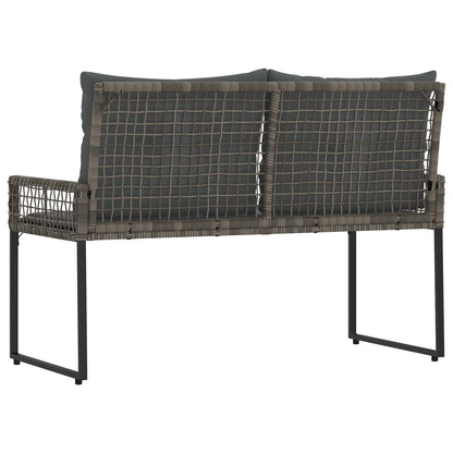 Trädgårdsbänk Konstrotting med kudde Grå 118 x 55 x 82 cm