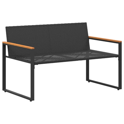 Trädgårdsbänk Konstrotting med kudde Svart och krämvit 115 x 65 x 72 cm