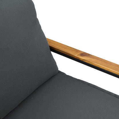 Trädgårdsbänk Konstrotting med kudde Grå och mörkgrå 115 x 65 x 72 cm
