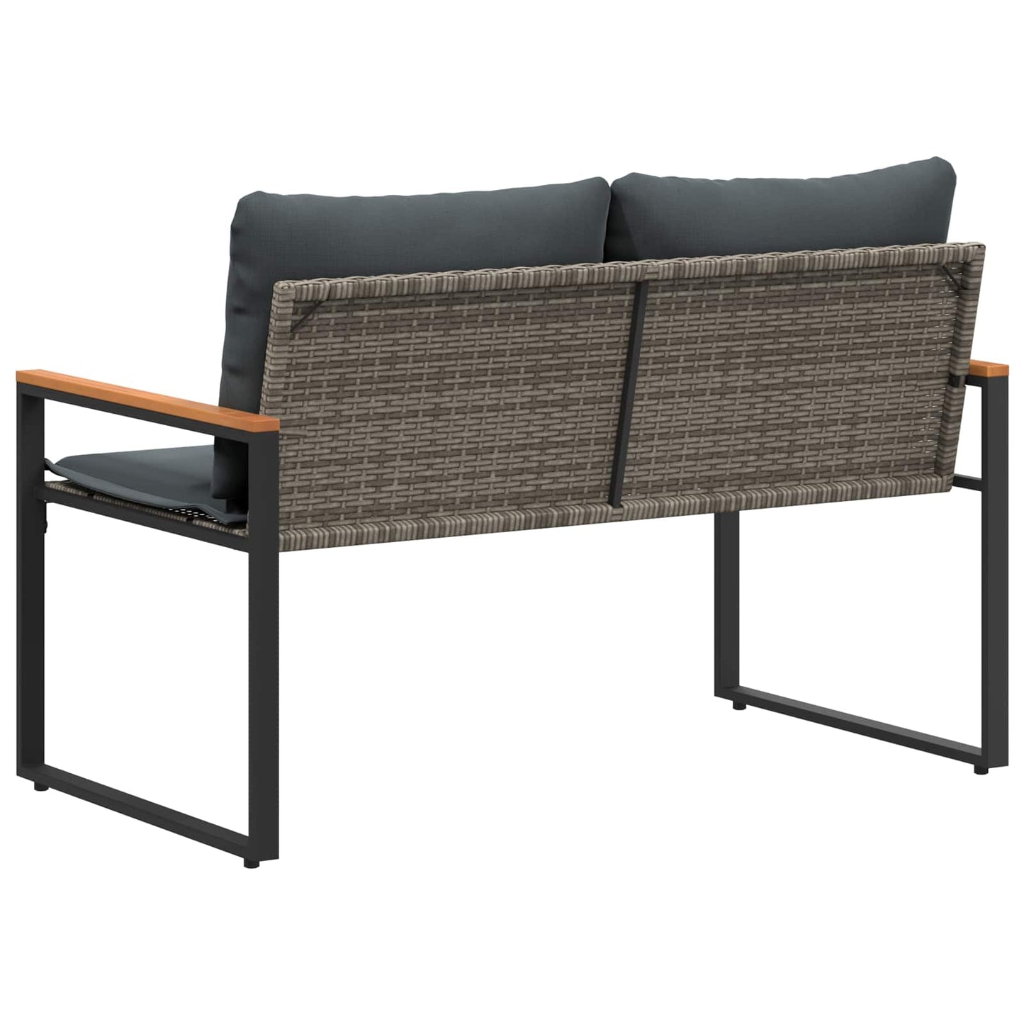 Trädgårdsbänk Konstrotting med kudde Grå och mörkgrå 115 x 65 x 72 cm
