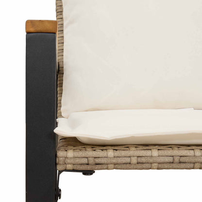 Trädgårdsbänk Konstrotting med kudde Beige och krämvit 115 x 65 x 72 cm
