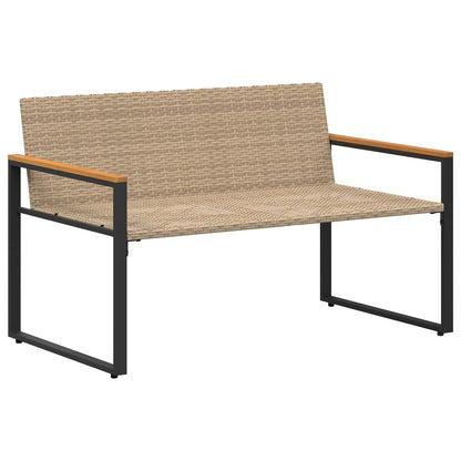 Trädgårdsbänk Konstrotting med kudde Beige och krämvit 115 x 65 x 72 cm