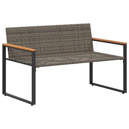 Trädgårdsbänk Konstrotting med kudde Grå och Marinblå 115 x 65 x 72 cm