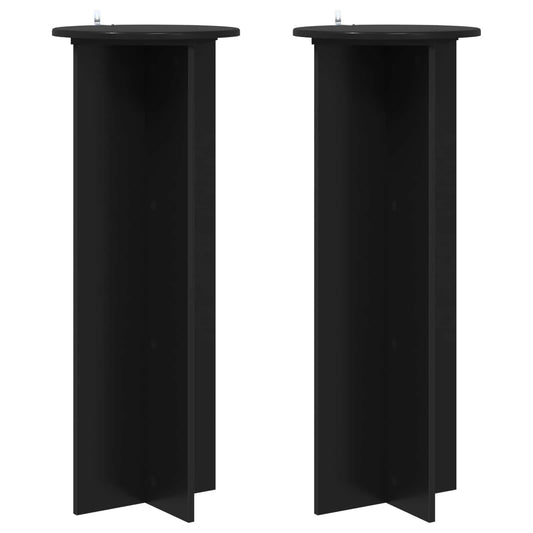 Växtställ 2 pcs Svart Ø40 x 100 cm Konstruerat trä