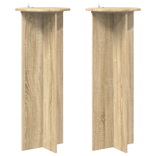 Växtställ 2 pcs Sonoma-ek Ø40 x 100 cm Konstruerat trä