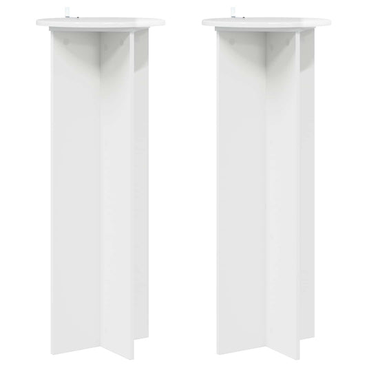 Växtställ 2 pcs Vit högglans Ø40 x 100 cm Konstruerat trä
