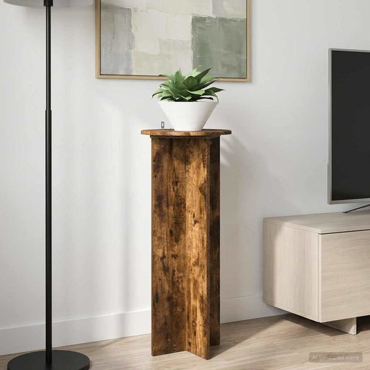 Växtställ 2 pcs Rökt ek Ø40 x 100 cm Konstruerat trä