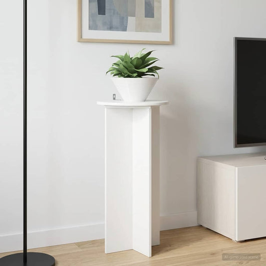 Växtställ 2 pcs Vit högglans 40 x 40 x 80 cm Konstruerat trä
