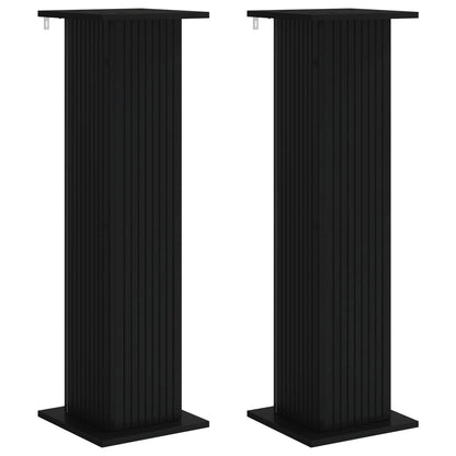 Växtställ 2 pcs Svart 30,5 x 30 x 100,5 cm Konstruerat trä