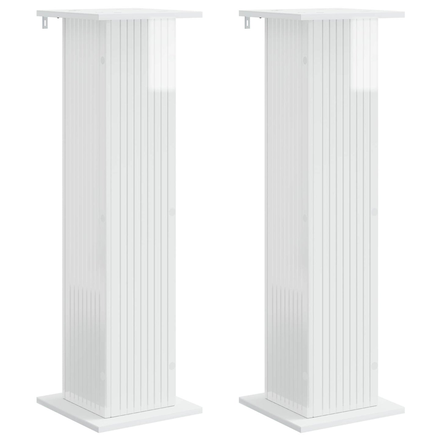 Växtställ 2 pcs Vit högglans 30,5 x 30 x 100,5 cm