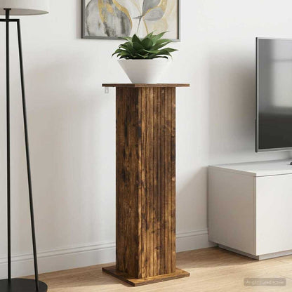 Växtställ 2 pcs Rökt ek 30,5 x 30 x 100,5 cm Konstruerat trä