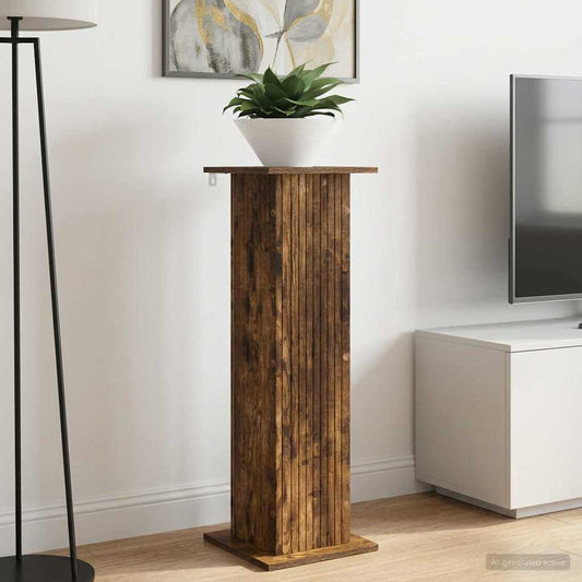 Växtställ 2 pcs Rökt ek 30,5 x 30 x 100,5 cm Konstruerat trä