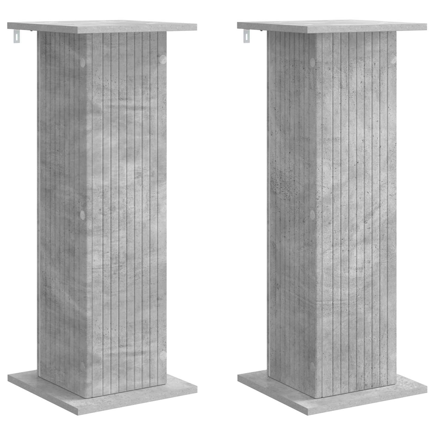 Växtställ 2 pcs Betonggrå 30,5 x 30 x 80,5 cm Konstruerat trä