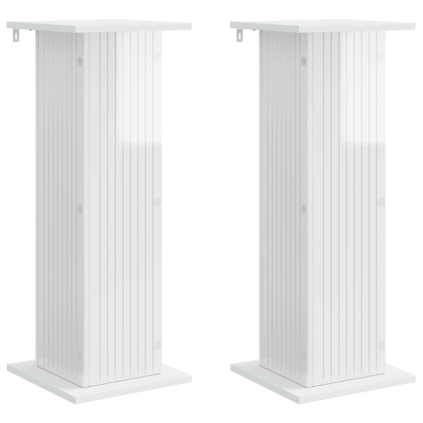 Växtställ 2 pcs Vit högglans 30,5 x 30 x 80,5 cm