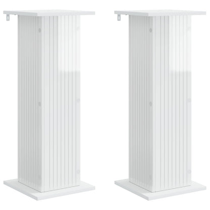 Växtställ 2 pcs Vit högglans 30,5 x 30 x 80,5 cm