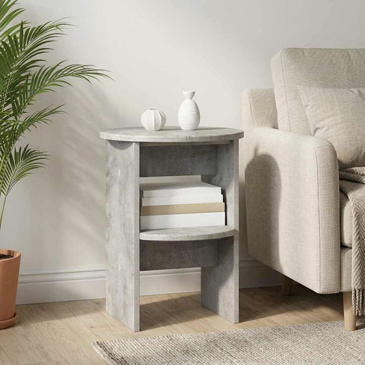 Sidokabinett 2 pcs BetongGrå Ø40 x 50 cm Konstruerat trä