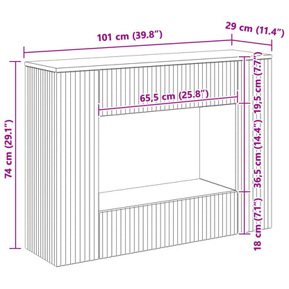 Konsolbord Randig Vit 101 x 29 x 74 cm Konstruerat trä